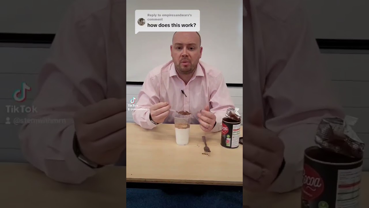 You learn how the cool milk + cocoa powder experiment works #science #experiment #chemistry #shorts