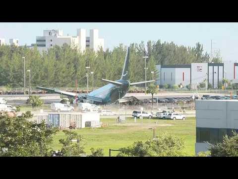Live: View near Miami airport as cargo plane crash leaves 5 dead