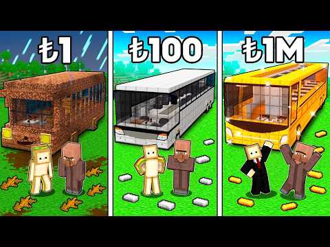 1TL OTOBÜSTEN MİLYONER OTOBÜSÜNE EVRİM! -  Minecraft!