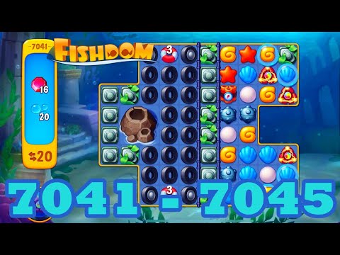 Fishdom Level 7041 - 7045 HD Walkthrough | 3 match puzzle | gameplay | android | 7042 | 7043 | 7044