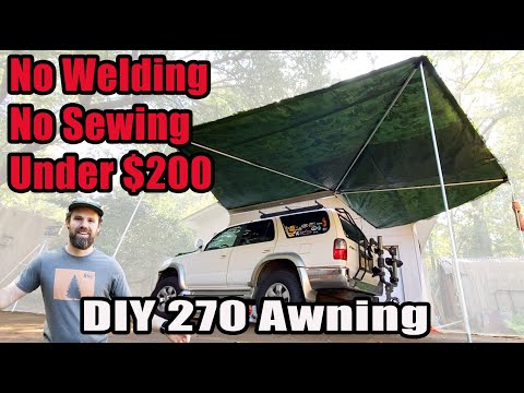 Building a 270 Degree Truck Awning!! No Welding!