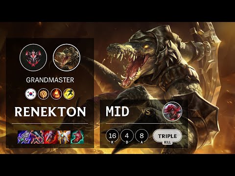 Renekton Mid vs Katarina - KR Grandmaster Patch 11.9