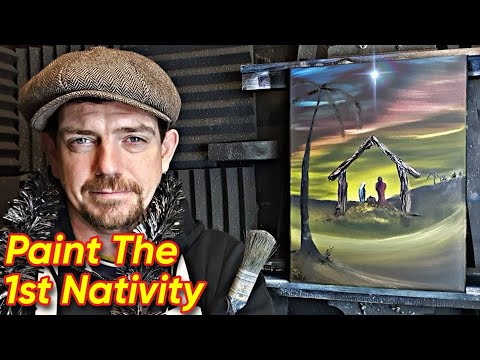 Learn how to paint the First CHRISTMAS | Nativity | real time art