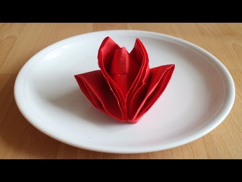 Servietten falten: 'Seerose' schöne Deko für Geburtstag, Hochzeit & Weihnachten [W+]