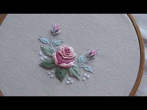 3D Rose Flower Embroidery for Your Home. Dimensional Embroidery