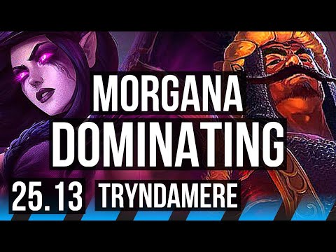 MORGANA vs TRYNDAMERE (MID) | 50k DMG, 13/3/16, Dominating, Rank 11 Morg | NA Grandmaster | 25.13