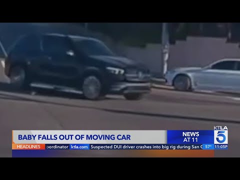 Video shows 19-month-old child fly out of car in Southern California; mother arrested 