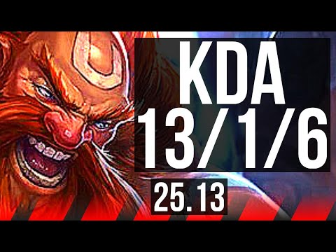 GRAGAS vs URGOT (TOP) | 13/1/6, Legendary | KR Master | 25.13