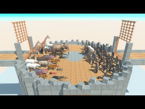 Remastered Animals vs Goro The Giant & Primates Army on Arena in Animal Revolt Battle Simulator