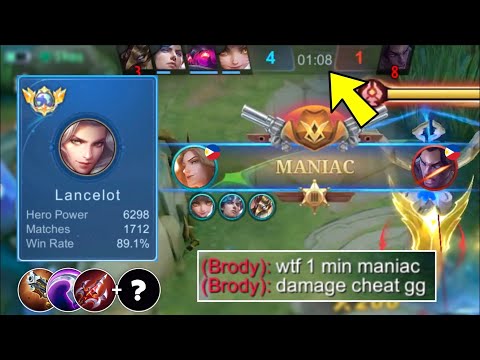 1 MINUTE MANIAC!! | GLOBAL LANCELOT 1 VS 5 SOLO HARD CARRY GAMEPLAY!🔥 (INTENSE MATCH!)