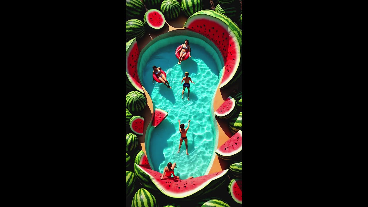 They’re Swimming Inside a Giant Watermelon! 🍉😲