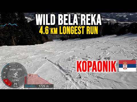 [4K] Skiing Kopaonik, Wild Bela Reka - 4.6 km Longest Run - New Gondola Brzeće, Serbia, GoPro HERO10