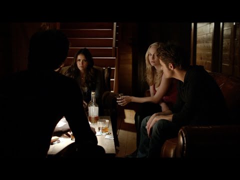 TVD 5x20 - Damon, Caroline, Elena and Stefan play 'Never Have I Ever' | Delena Scenes HD