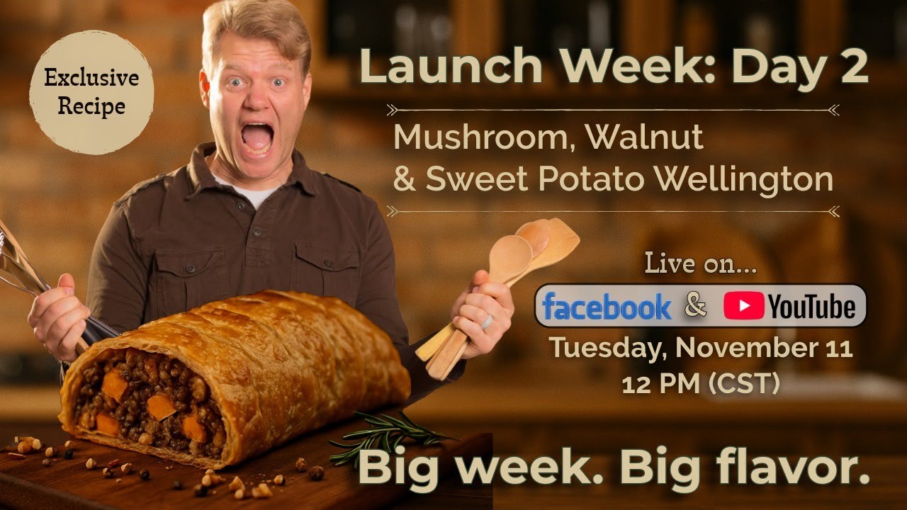 Launch Week DAY 2: The ULTIMATE Vegan Holiday Wellington (Mushroom, Walnut & Sweet Potato)