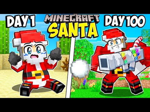 I Survived 100 Days as SANTA in Minecraft