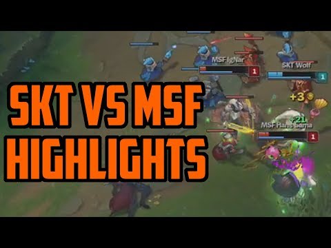 SKT vs MSF Highlights - Worlds 2017 Quarter Final 2 (All Games)