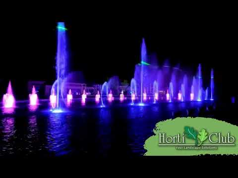 Laser and water screen fountain show, Jeddah