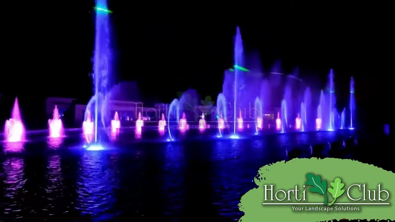 Laser and water screen fountain show, Jeddah