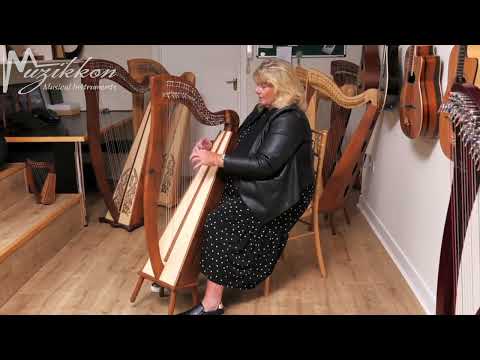 Muzikkon McHugh Harp 29 Strings Rosewood Squareback Played By Ann Tuitte