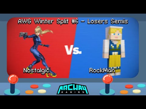 AWG Winter Split #6 Losers Semis - Nostalgic (Zero Suit Samus, Captain Falcon) vs RockMan (Steve)