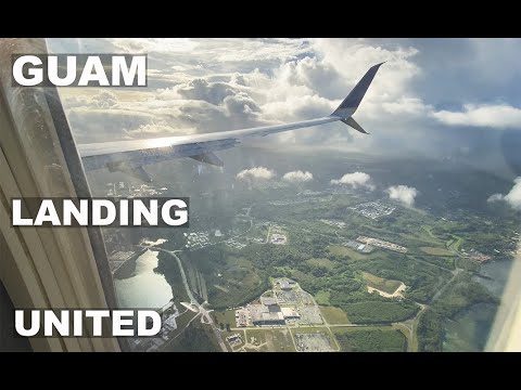 GUAM, aeroporto pousando na UNITED Airlines.