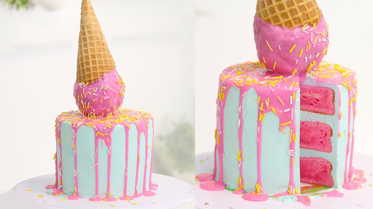 Melting Ice Cream Cake | Ice Cream Drip Cake Recipe | How to Make an Ice Cream Drip Cake Recipe