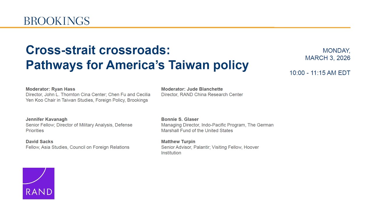 Cross-strait crossroads: Pathways for America’s Taiwan policy