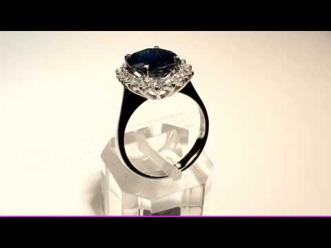 Thomas Gear Jewellers -  18k white Gold Diamond and Sapphire Cluster Ring .68ct (01-09-108)
