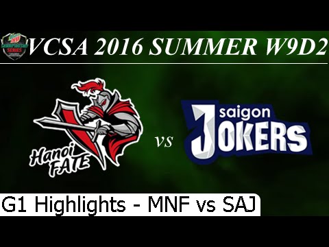MNF vs SAJ Game 1 Highlights 16/07/2016 VCSA Summer 2016 W9D2M6 BanhmiMinhNhat Fate SaiGon Jokers