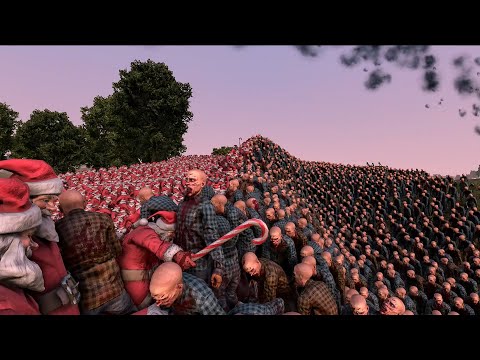20000 RUNNER ZOMBIES VS 16500 SANTAS - Ultimate Epic Battle Simulator 2 UEBS2