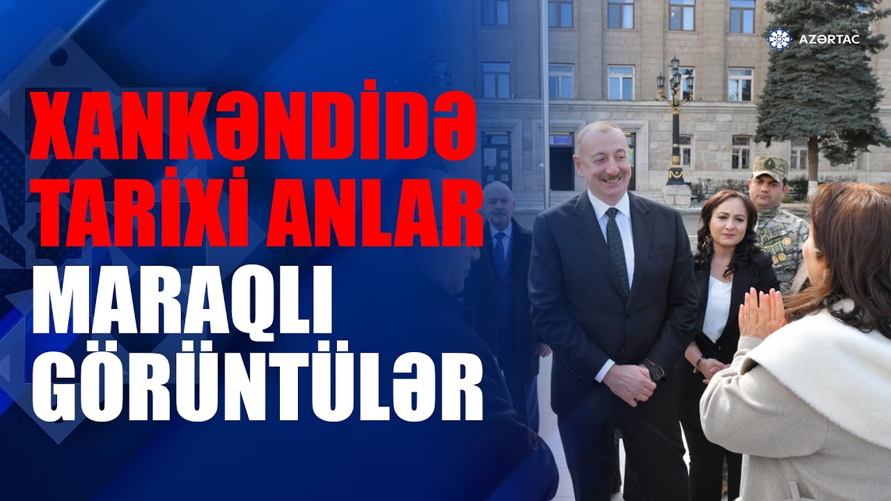 Prezident İlham Əliyev sakinlərlə Xankəndini gəzdi VİDEO