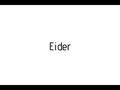 How to pronounce Eider / Eider pronunciation