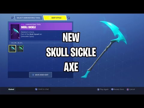 skull sickle pickaxe sound test in game fortnite battle royale - fortnite scythe pickaxe