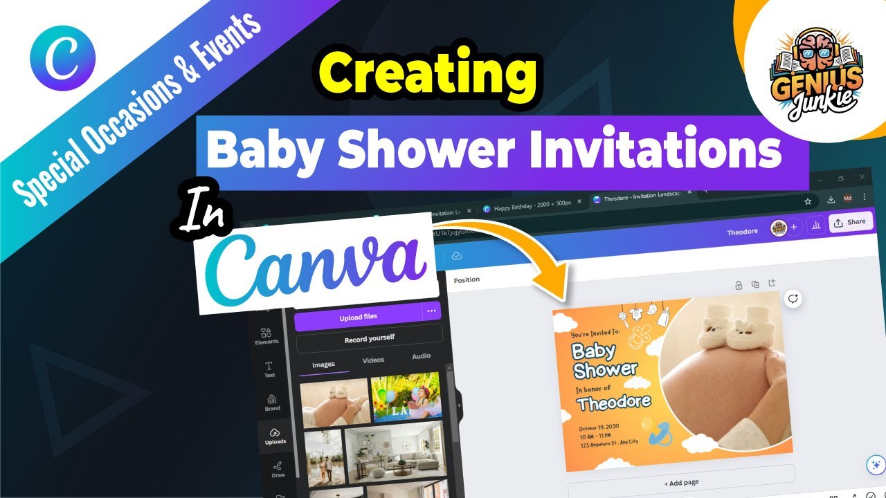 Create Beautiful Baby Shower Invitations with Canva | Easy Step by Step Guide!