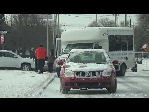 Spin Outs And Crashes On Icy Roads In Wichita, KS   2 20 2020