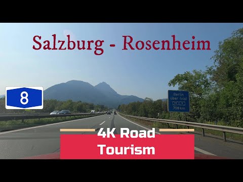 Driving in Germany on Autobahn A8 from Salzburg to Rosenheim