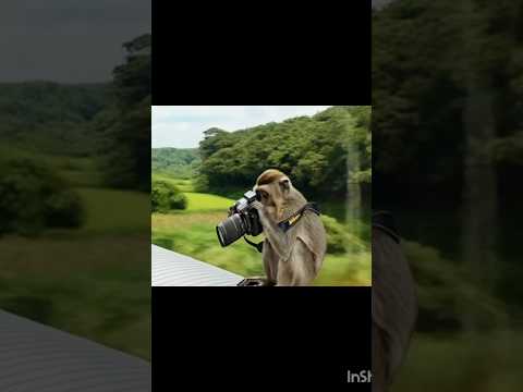 Viral Moment=Monkey+Train+Camera 😳 #wow #monkey