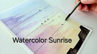 Let's Paint a Sunrise! Watercolor sunrise for beginners!