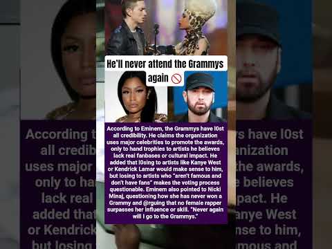 He’ll never attend the Grammys again #eminem #nickiminaj #rap #hiphop #shorts #news