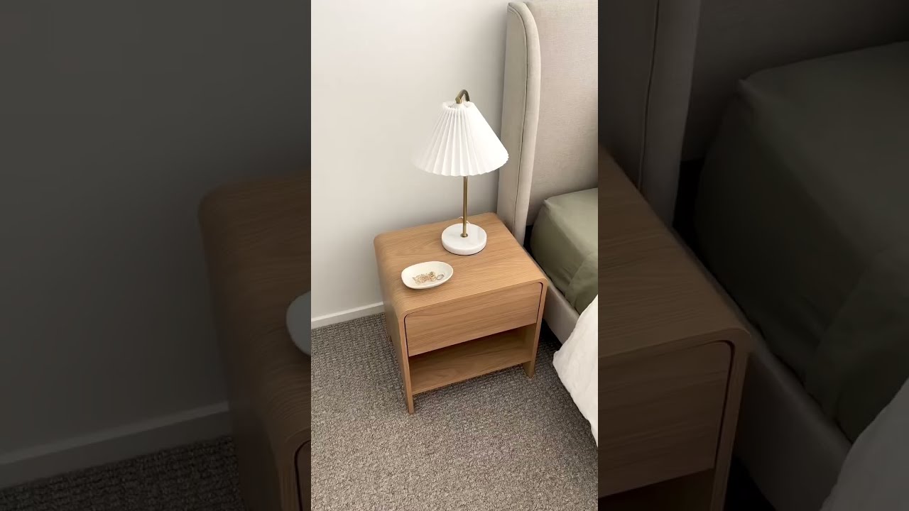 Wooden Bedside Table Styling