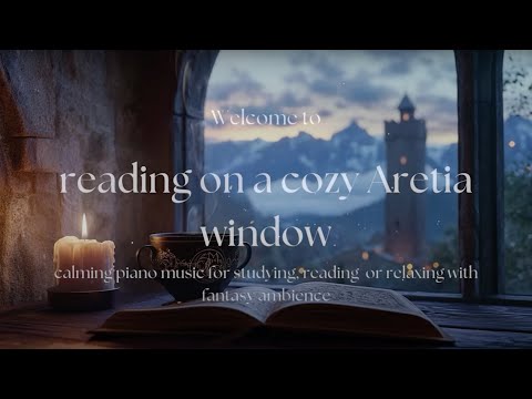 {No Ads} Cozy Aretia window | fourth wing fantasy reading ambience  | peaceful piano music
