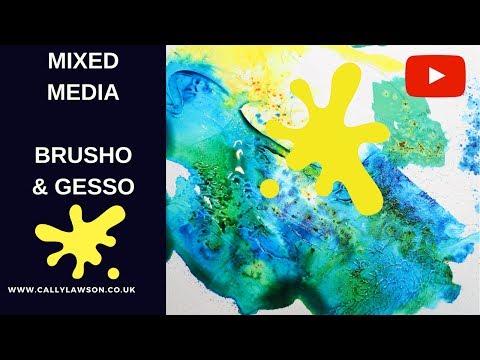 Basic brusho techniques - how to use colourcraft brusho crystals with gesso and texture paste