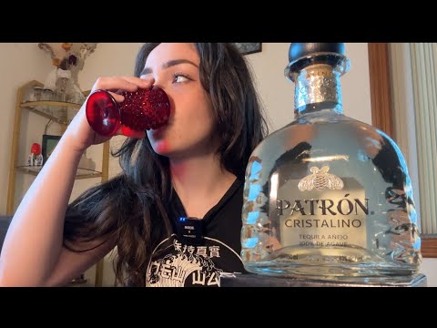 ASMR Patrón Cristalino Tequila Tasting(Glass Tapping and Whispering)