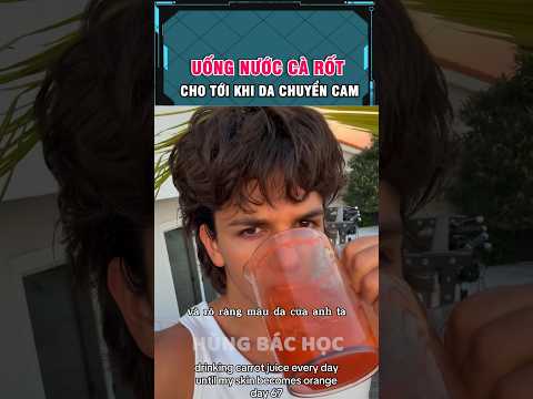 thử thách uống nước ép cà rốt tới khi chuyển màu da