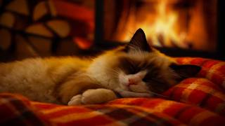 You’ll be asleep in 5 minutes... 🐱 Deep Cat Purring & Fireplace ASMR | Shut Your Mind Down Instantly