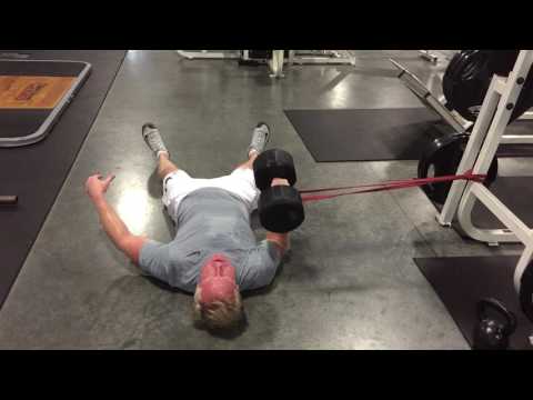 Single Arm Dumbbell Floor Press with Anti-Fly Protocol