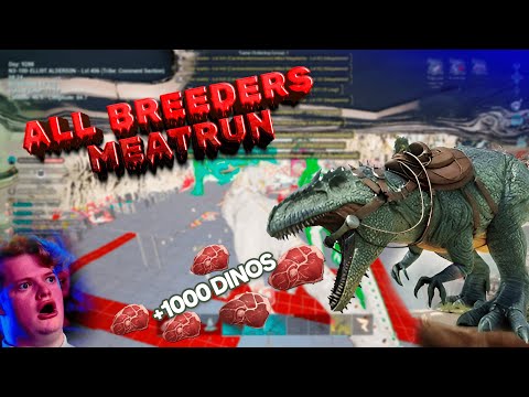 No No No MeatRunning All Fellas Megatribe Breeders +1000 Dinos! They Try To Fight Back! | ARK ASA X1
