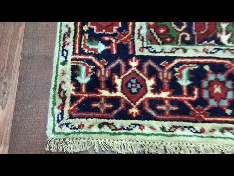 Navy, Ivory and Red Serapi Oriental Area Rug 4'2X6'1 - R 1164