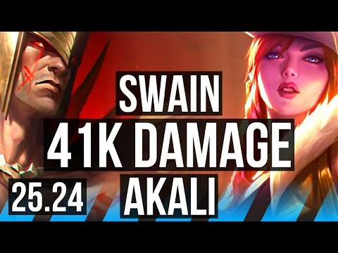 SWAIN vs AKALI (MID) | 41K damage | EUW Grandmaster | 25.24
