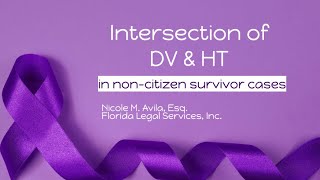 The Intersectionality of Non Citizen Survivors, Domestic Violence,  and Human Trafficking